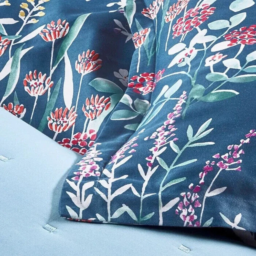 SKY Midnight Meadow Bedding Collection Duvet‎ Cover / 2 Shams FULL / QUEEN Blue